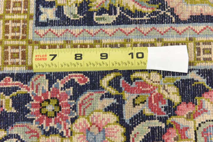 6' 5 x 7' Hand Knotted Qom Persian Square Rug