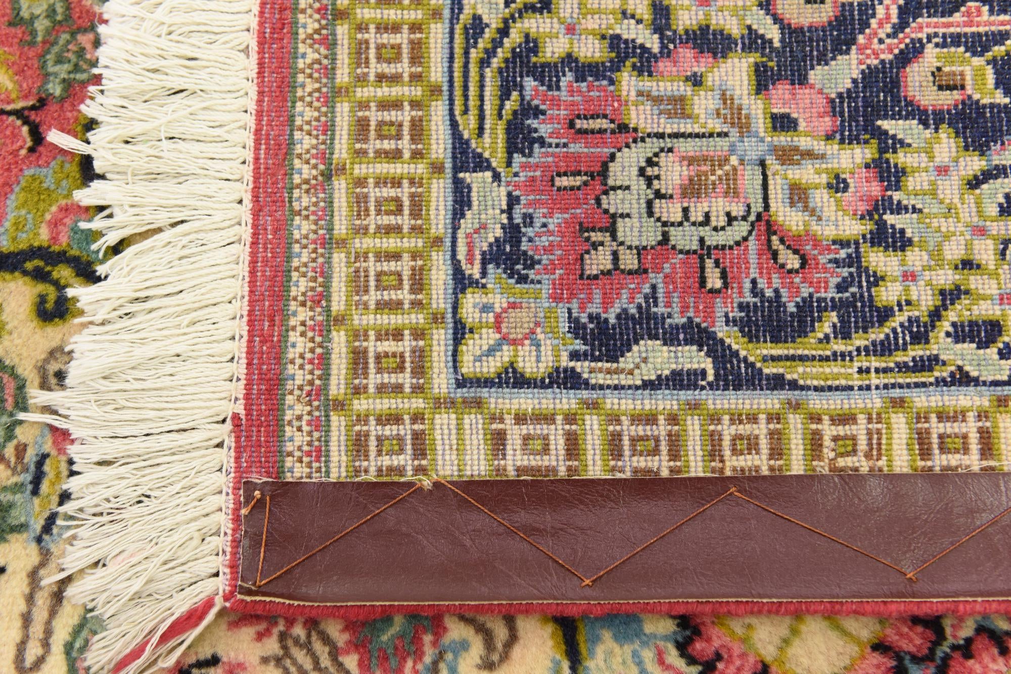 6' 5 x 7' Hand Knotted Qom Persian Square Rug