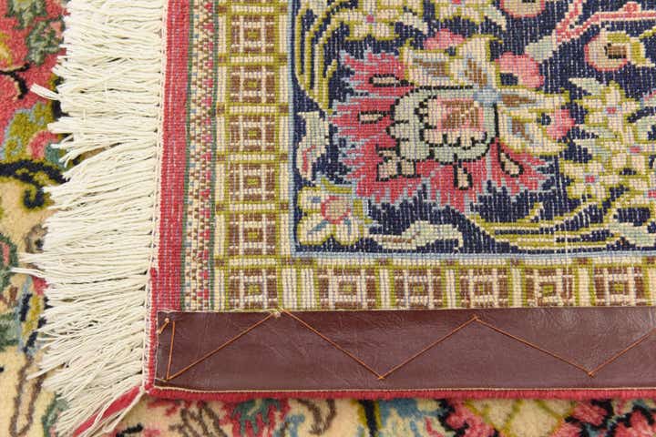 6' 5 x 7' Hand Knotted Qom Persian Square Rug