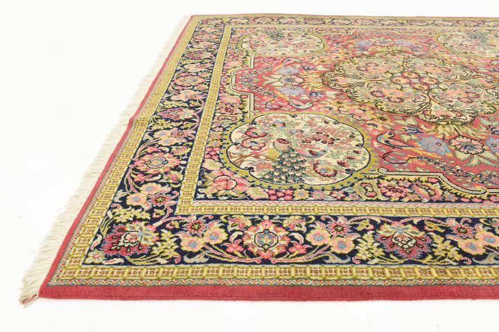 6' 5 x 7' Hand Knotted Qom Persian Square Rug