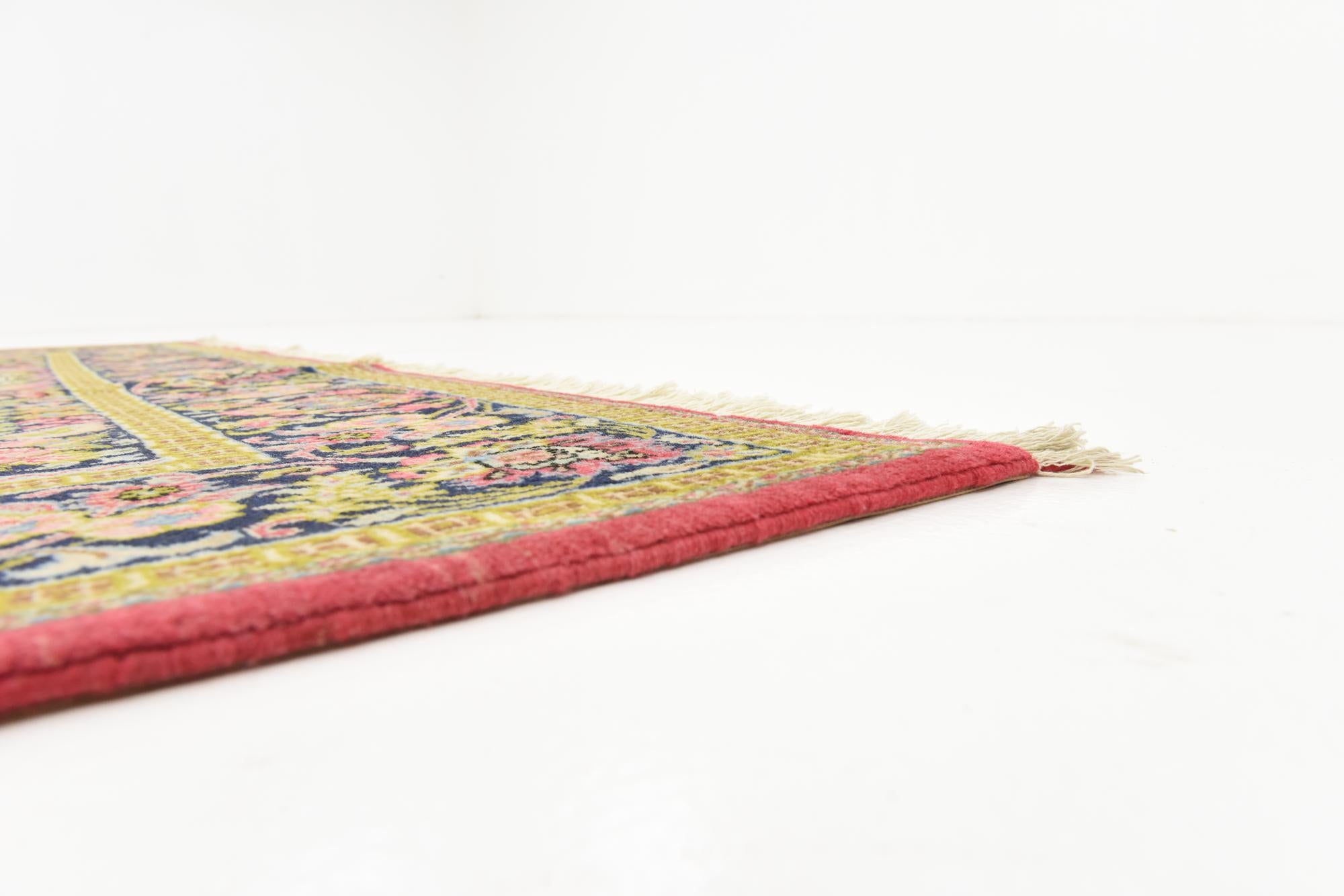 6' 5 x 7' Hand Knotted Qom Persian Square Rug