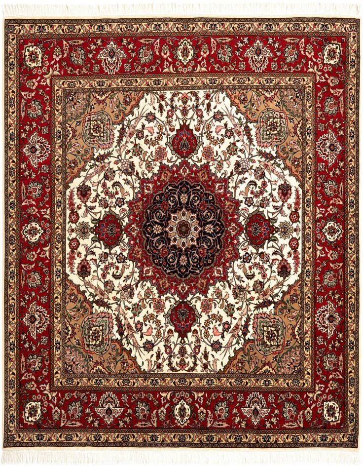 Detail image of 6' 8 x 6' 8 Tabriz Square Rug