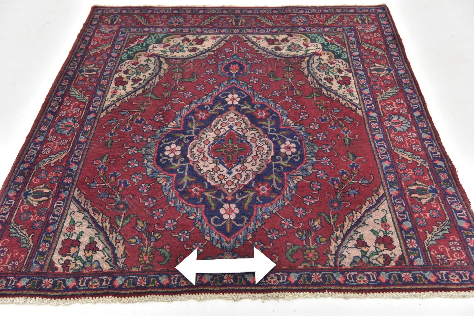 4' 7 x 5' Tabriz Wool Square Rug