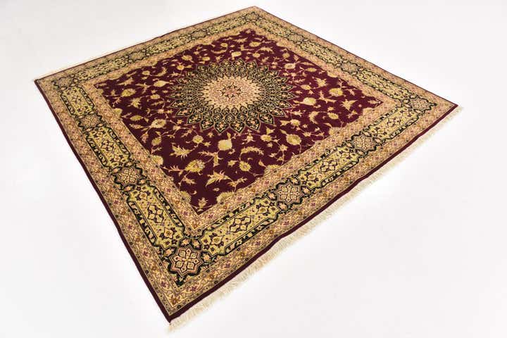 6' 8 x 6' 9 Hand Knotted Tabriz Persian Square Rug