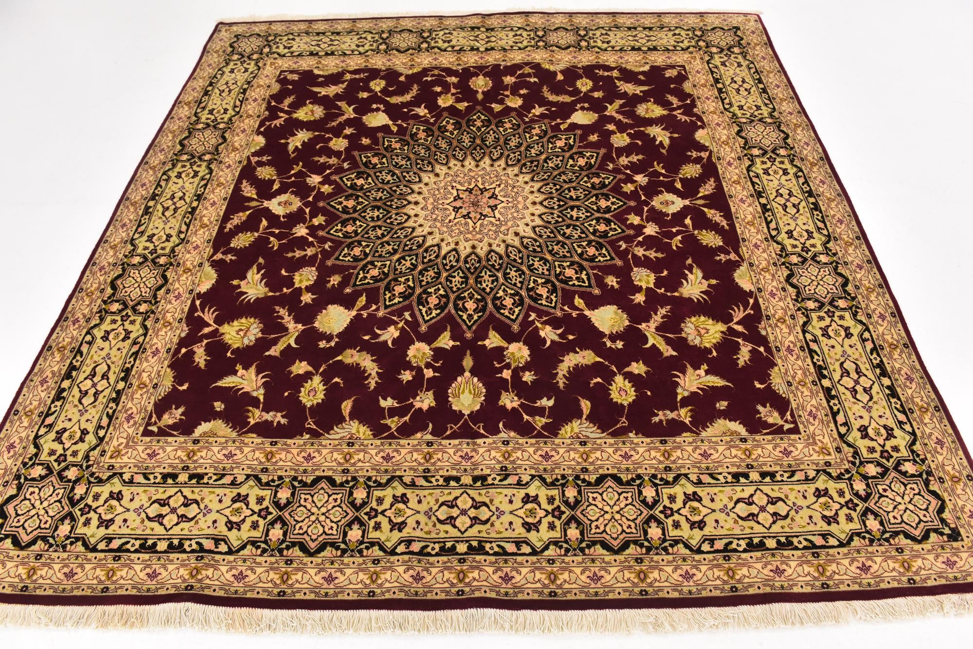 6' 8 x 6' 9 Hand Knotted Tabriz Persian Square Rug