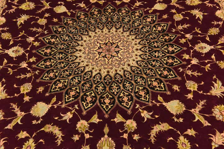 6' 8 x 6' 9 Hand Knotted Tabriz Persian Square Rug