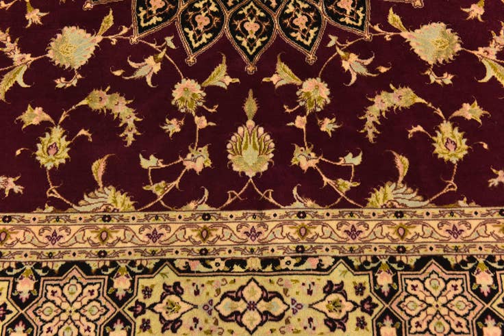 Detail image of 6' 8 x 6' 9 Hand Knotted Tabriz Persian Square Rug