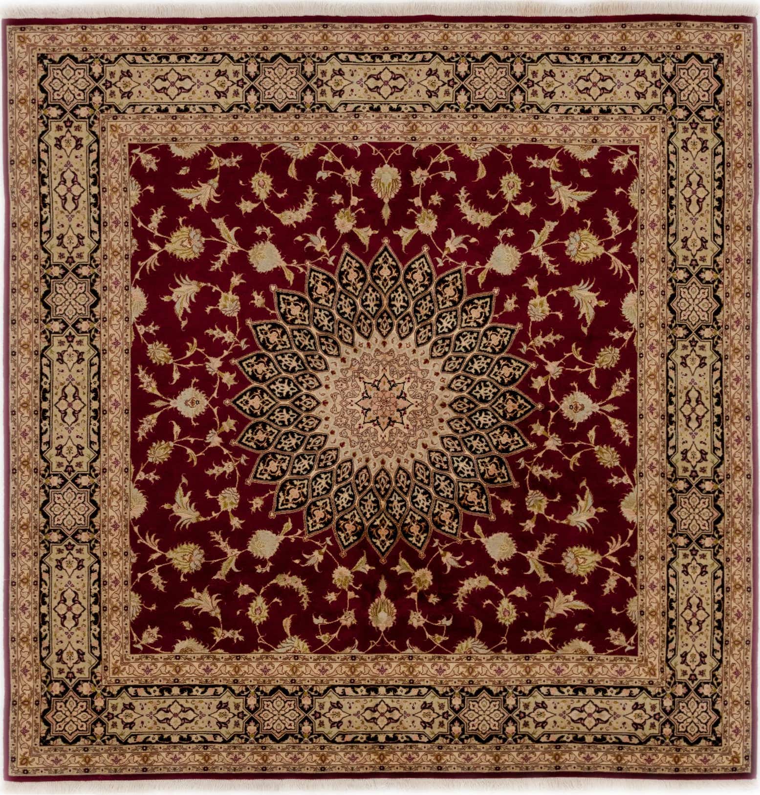 6' 8 x 6' 9 Hand Knotted Tabriz Persian Square Rug