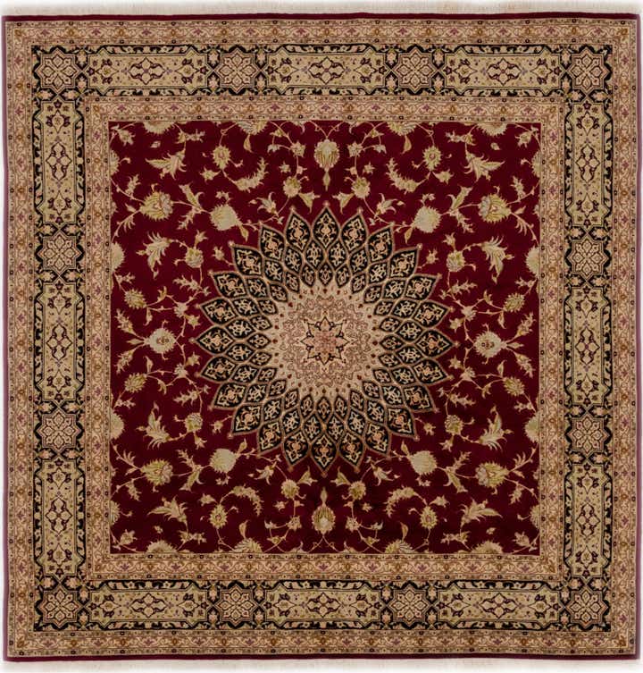 6' 8 x 6' 9 Hand Knotted Tabriz Persian Square Rug