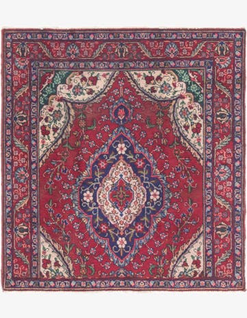 4' 7 x 5' Tabriz Wool Square Rug