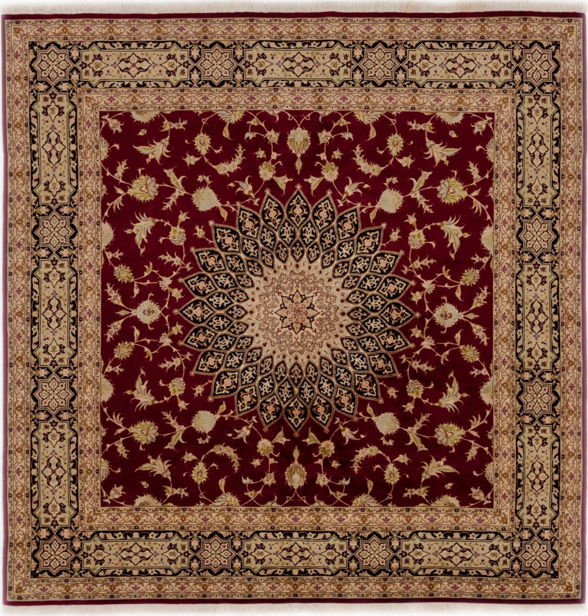 Primary image 6' 8 x 6' 9  Hand Knotted Tabriz Persian Square Rug