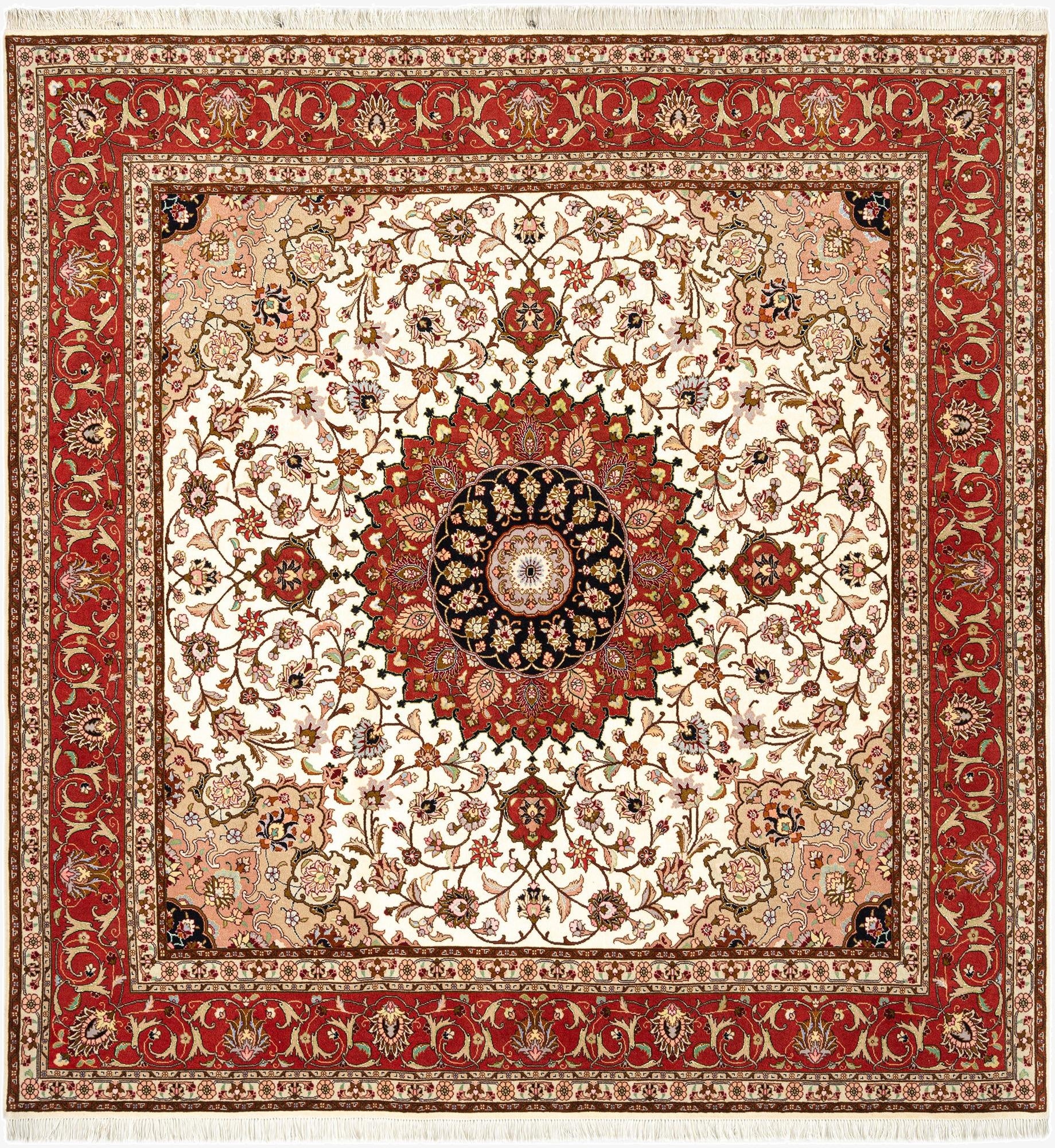 6' 9 x 7' Tabriz Square Rug