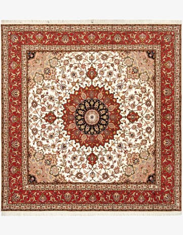 6' 9 x 7' Tabriz Square Rug