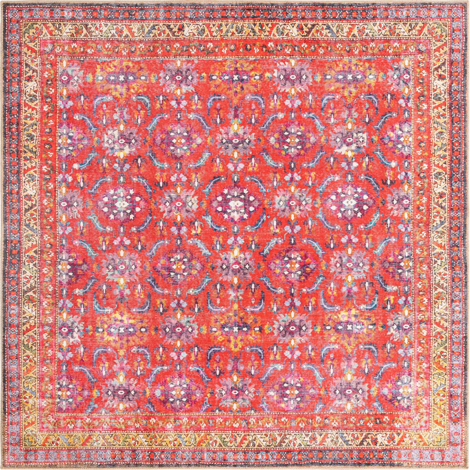 7' 6 x 7' 6 Washable Timeless Square Rug