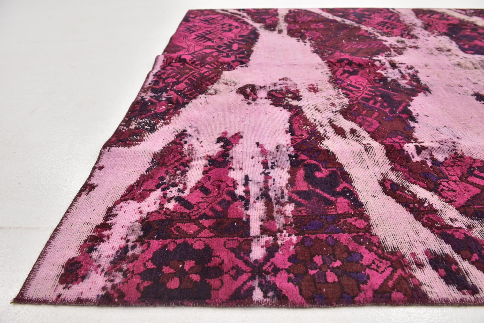 6' 5 x 6' 10 Hand Knotted Ultra Vintage Persian Wool Square Rug