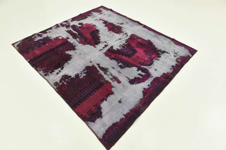 6' x 6' 7 Hand Knotted Ultra Vintage Persian Wool Square Rug