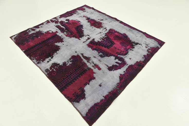Detail image of 6' x 6' 7 Hand Knotted Ultra Vintage Persian Wool Square Rug