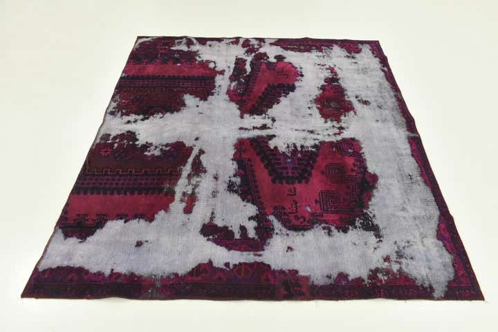 6' x 6' 7 Hand Knotted Ultra Vintage Persian Wool Square Rug