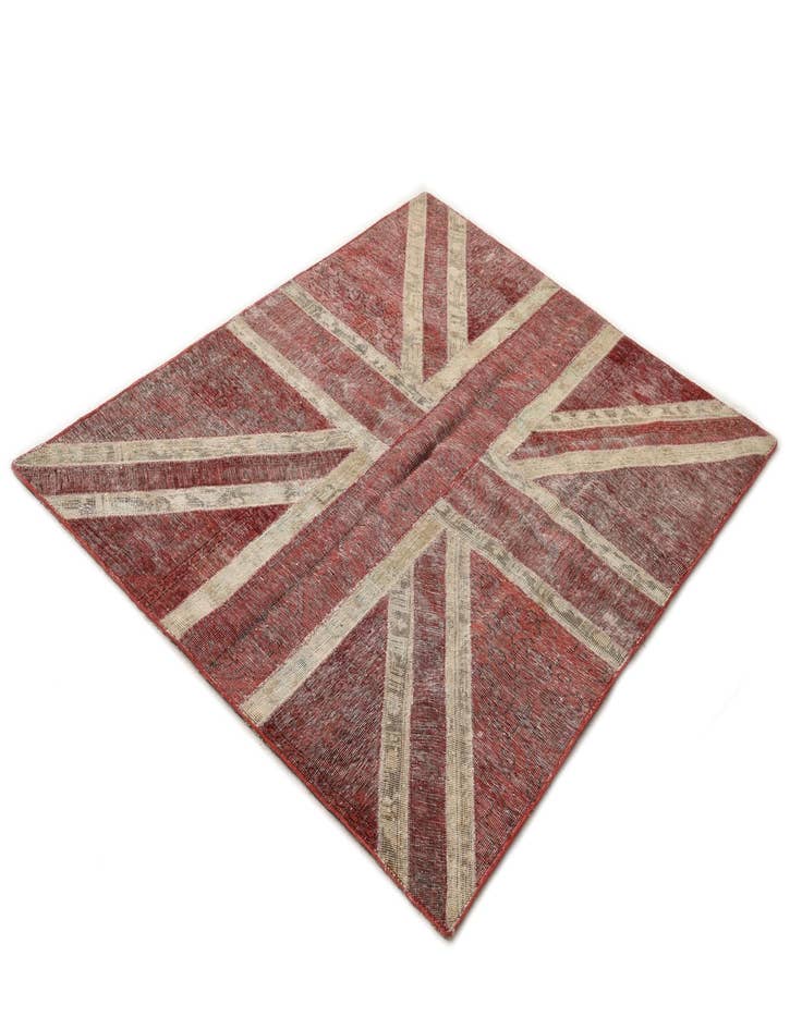 Detail image of 6' 5 x 6' 10  Hand Knotted Ultra Vintage Persian Wool Square Rug