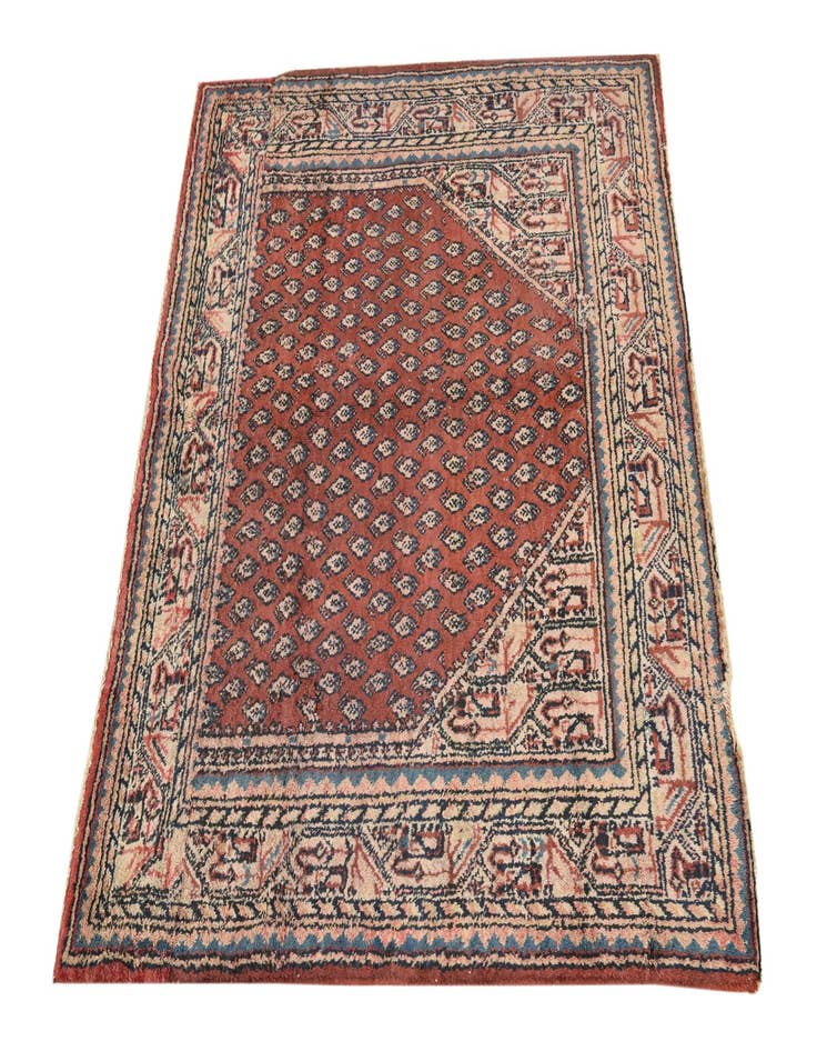 Detail image of 4' 3 x 4' 6  Hand Knotted Ultra Vintage Persian Wool Square Rug