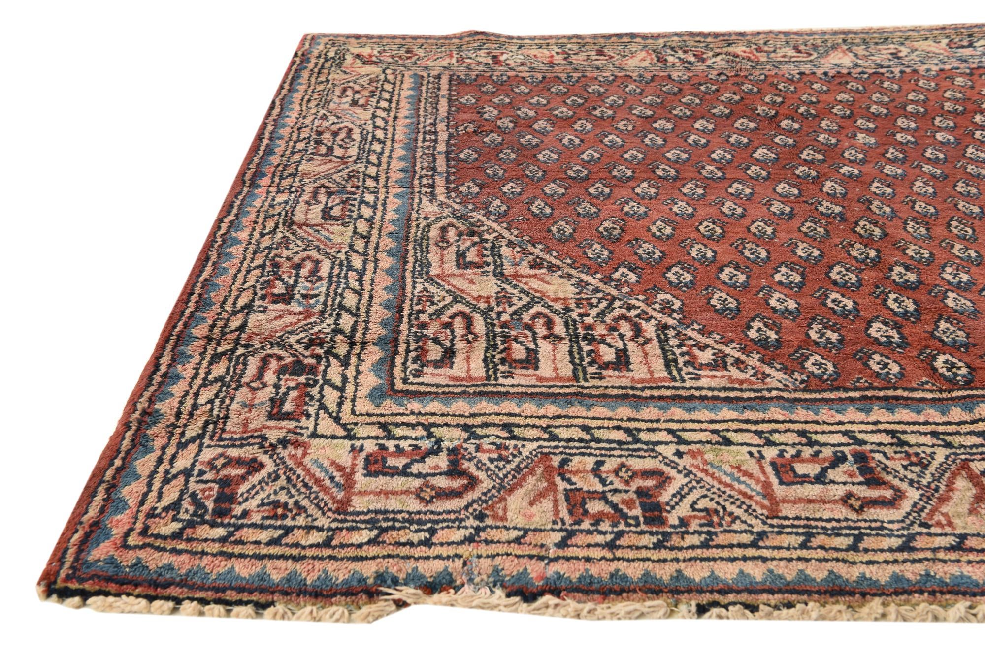 4' 3 x 4' 6 Hand Knotted Ultra Vintage Persian Wool Square Rug