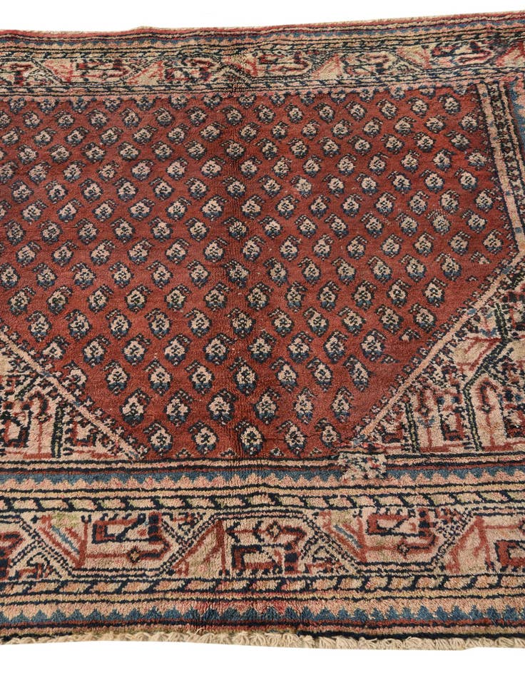 Detail image of 4' 3 x 4' 6  Hand Knotted Ultra Vintage Persian Wool Square Rug