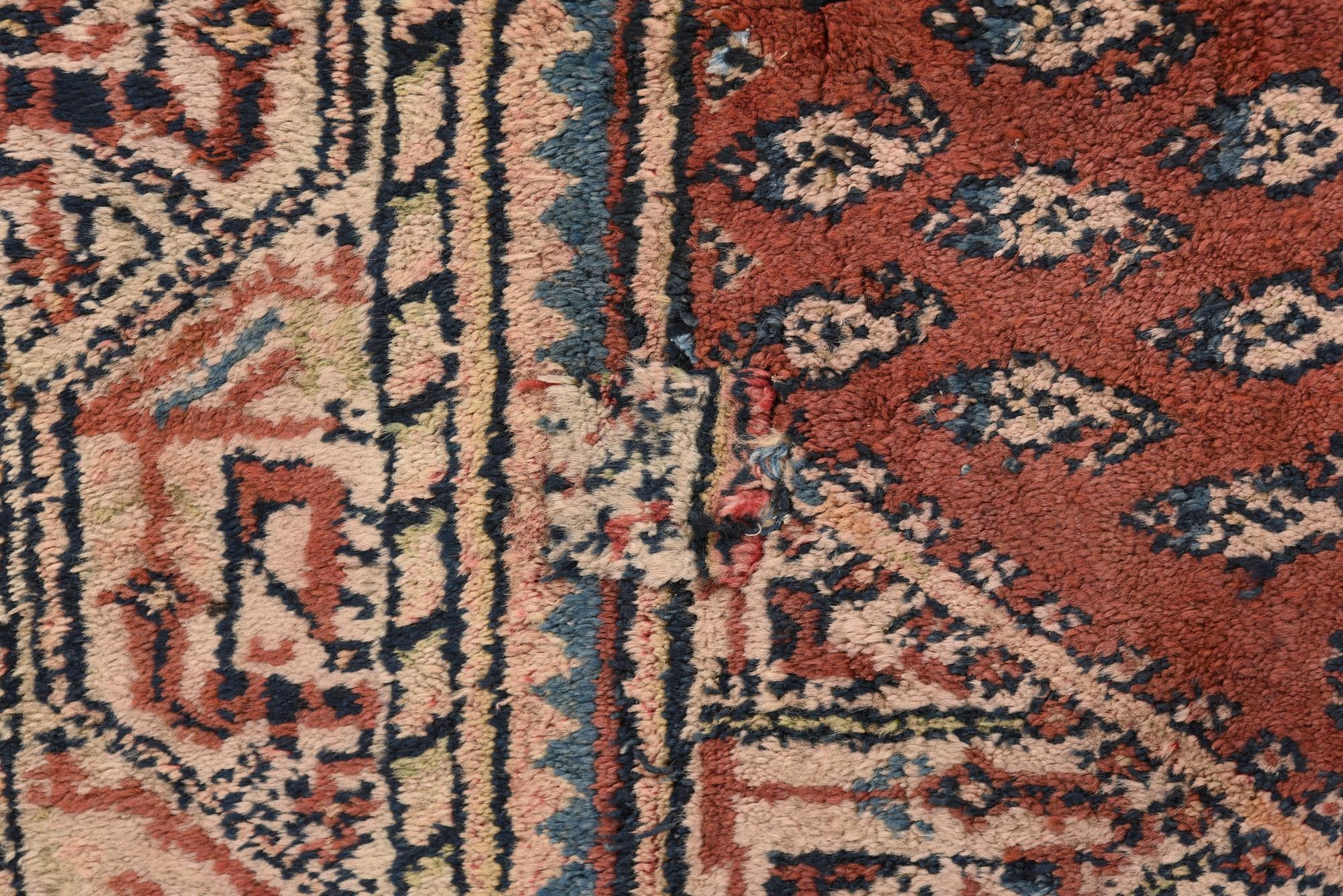 4' 3 x 4' 6 Hand Knotted Ultra Vintage Persian Wool Square Rug