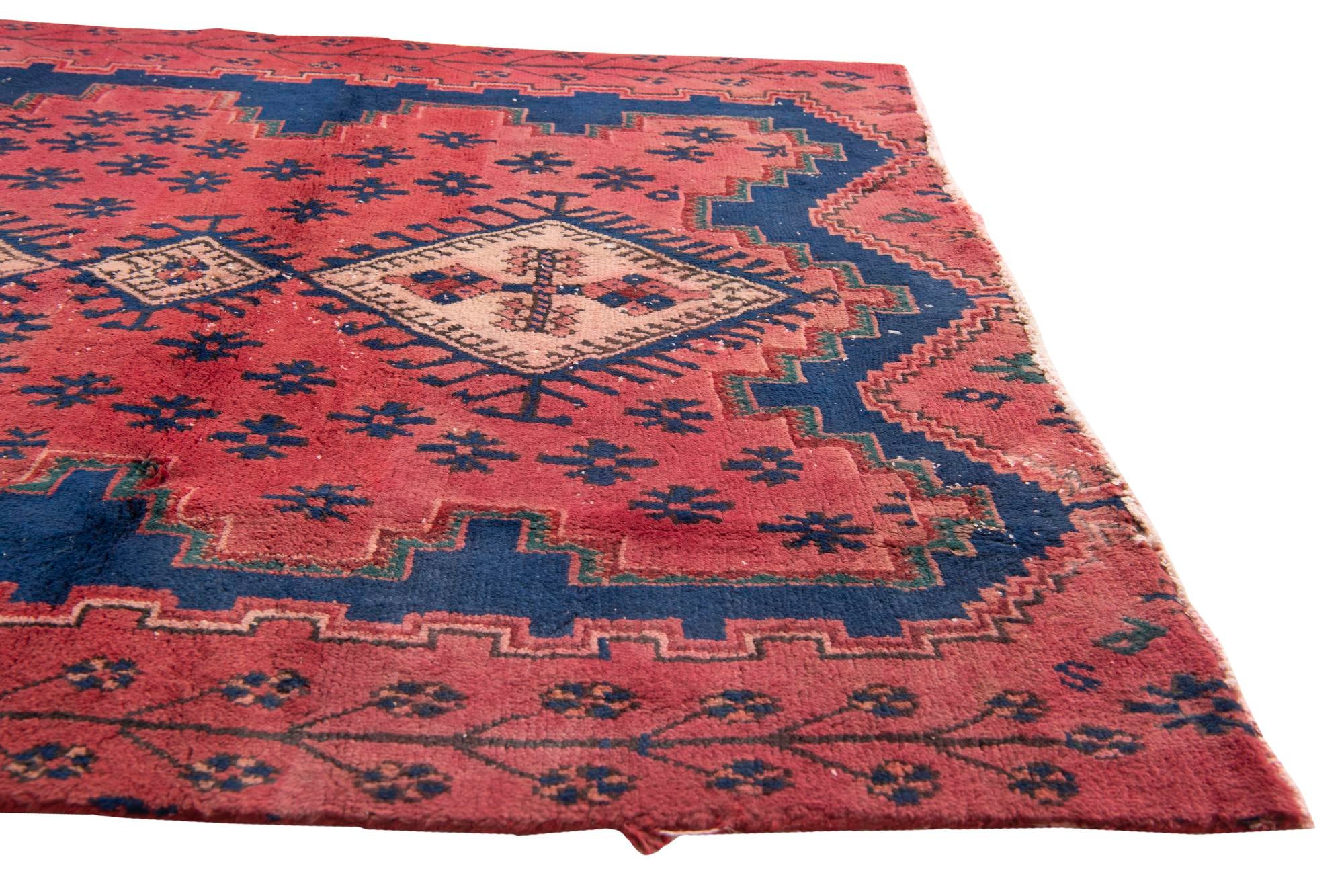 4' 1 x 4' 1 Hand Knotted Ultra Vintage Persian Wool Square Rug