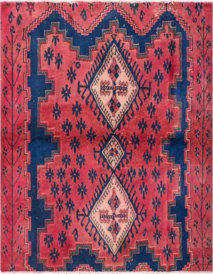 Detail image of 4' 1 x 4' 1 Hand Knotted Ultra Vintage Persian Wool Square Rug