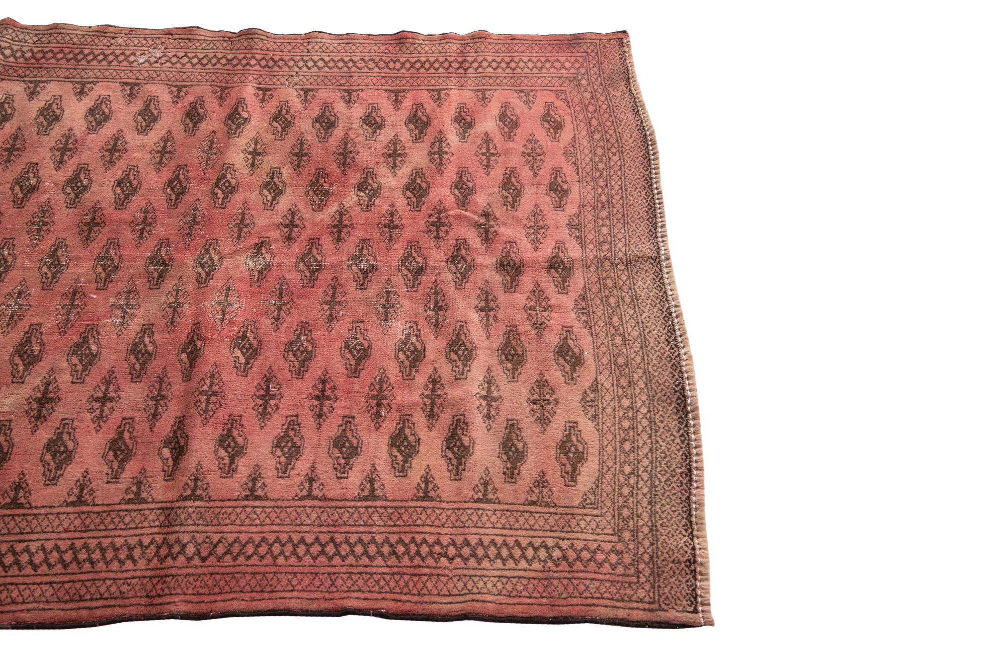 3' 7 x 4' 5 Hand Knotted Ultra Vintage Persian Wool Square Rug