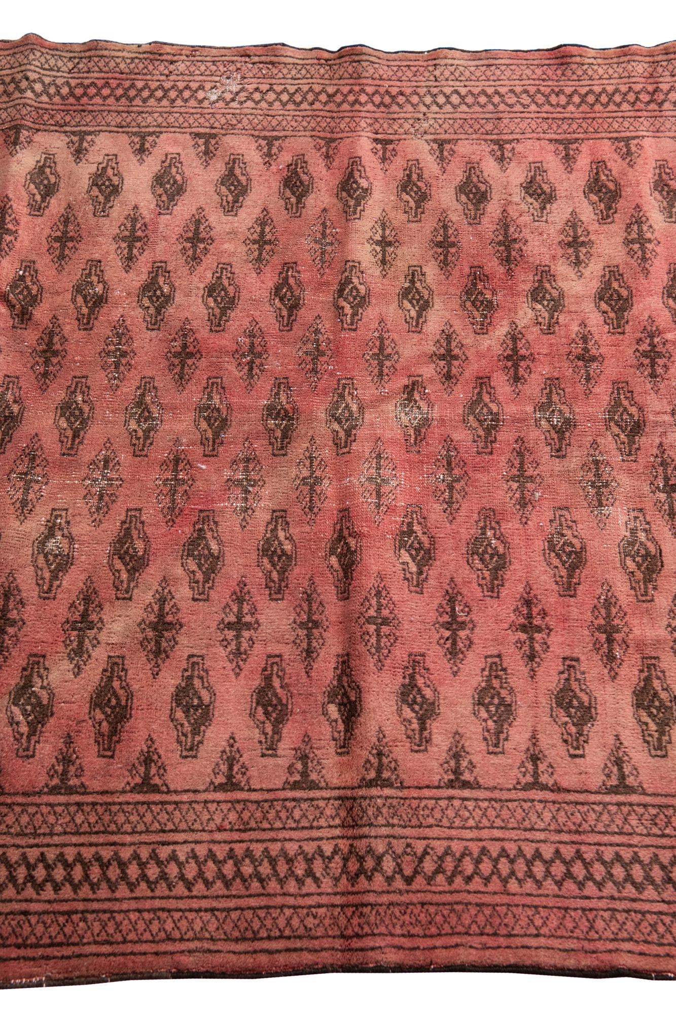 3' 7 x 4' 5 Hand Knotted Ultra Vintage Persian Wool Square Rug