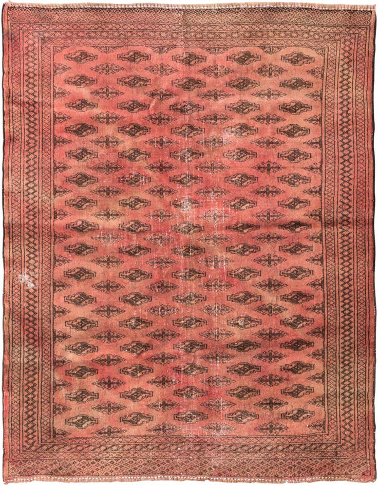 Detail image of 3' 7 x 4' 5 Hand Knotted Ultra Vintage Persian Wool Square Rug