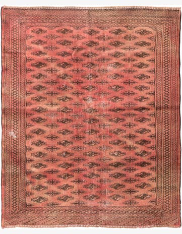 3' 7 x 4' 5 Hand Knotted Ultra Vintage Persian Wool Square Rug