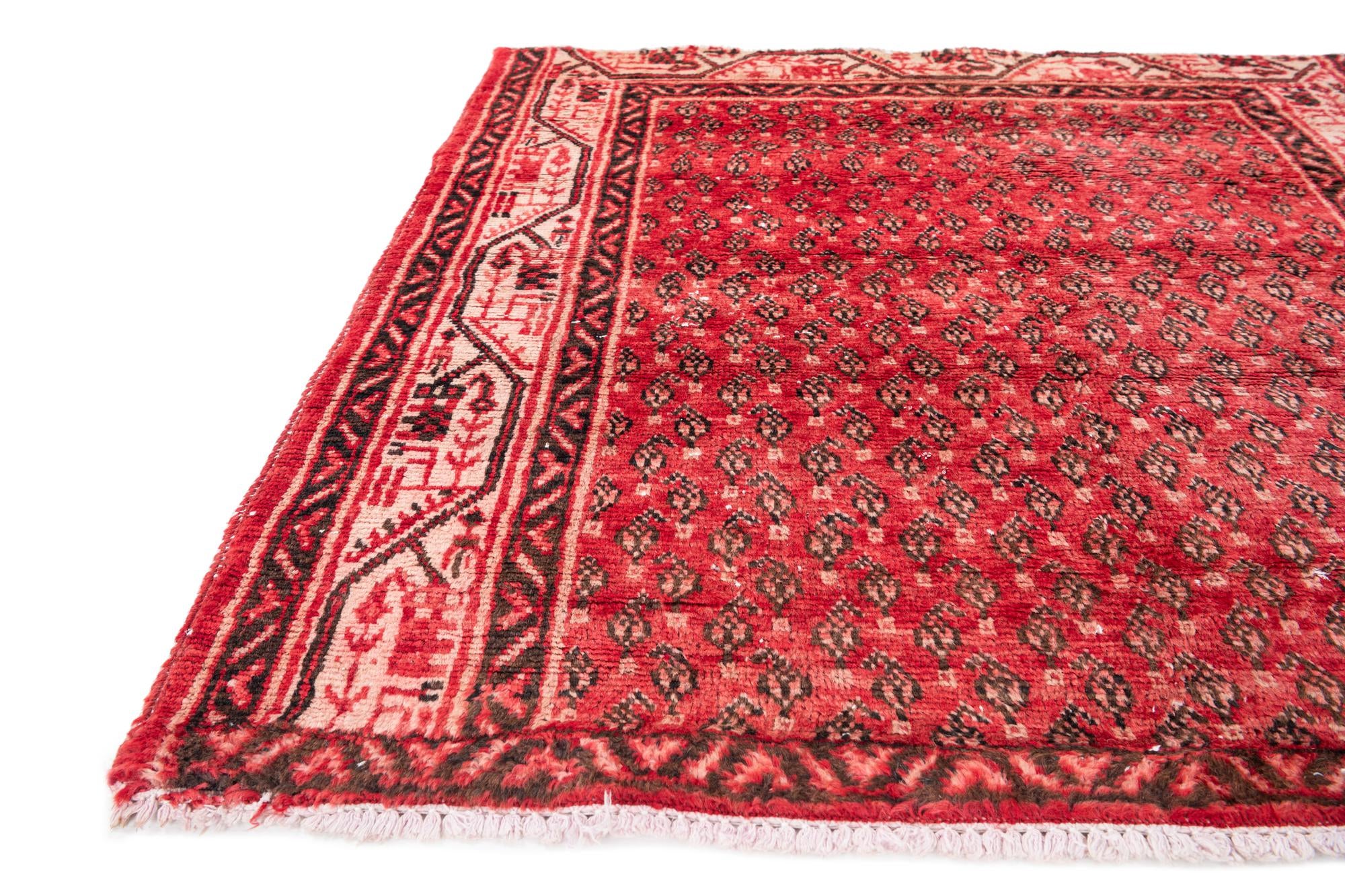 3' 5 x 3' 7 Hand Knotted Ultra Vintage Persian Wool Square Rug
