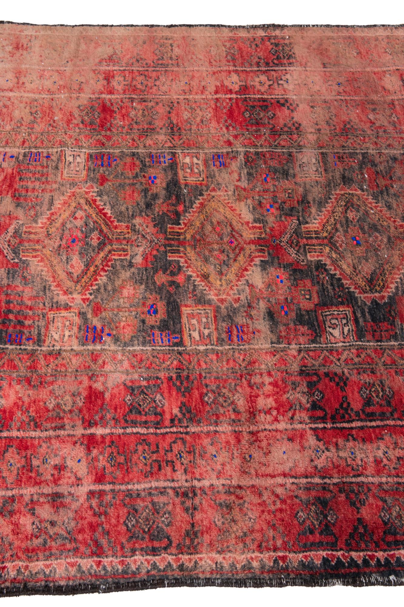 3' 7 x 4' 3 Hand Knotted Ultra Vintage Persian Wool Square Rug
