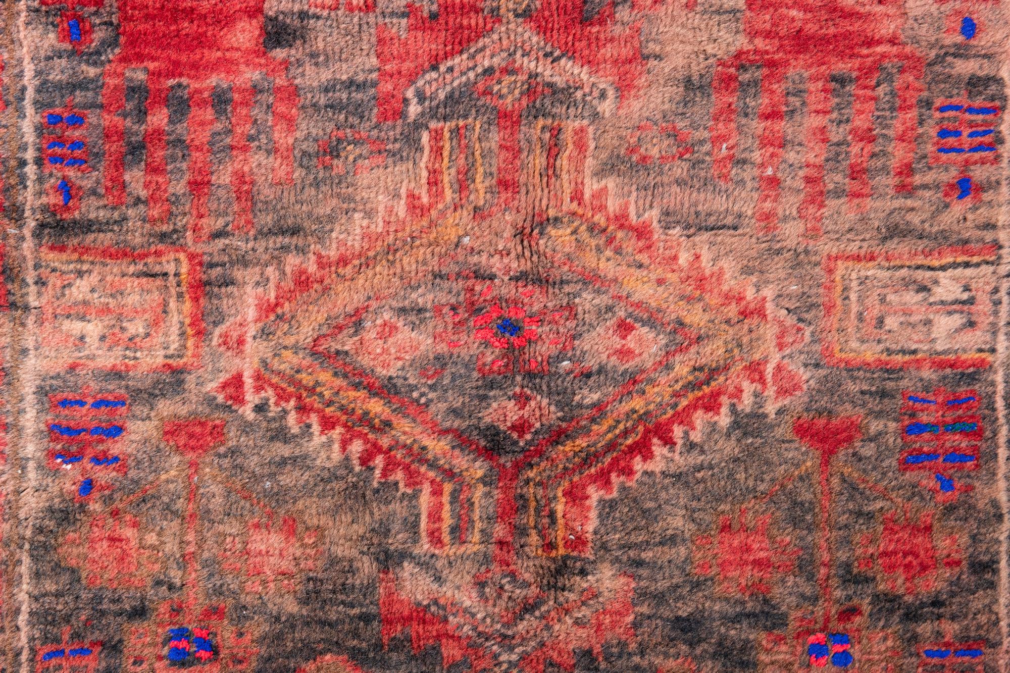 3' 7 x 4' 3 Hand Knotted Ultra Vintage Persian Wool Square Rug