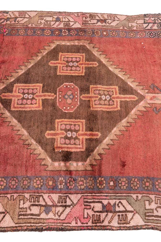 3' 5 x 3' 8 Hand Knotted Ultra Vintage Persian Wool Square Rug