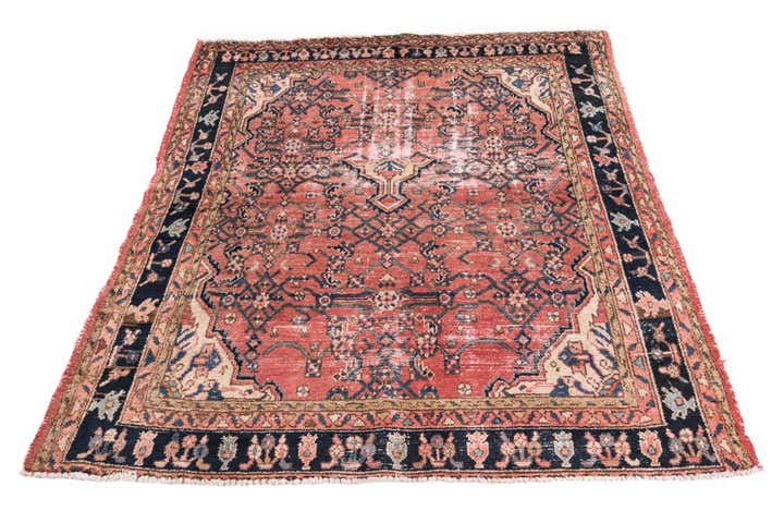 5' x 5' 6 Hand Knotted Ultra Vintage Persian Wool Square Rug
