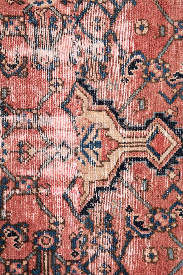 Detail image of 5' x 5' 6 Hand Knotted Ultra Vintage Persian Wool Square Rug