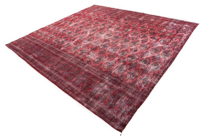 10' x 10' 6 Hand Knotted Ultra Vintage Persian Wool Square Rug