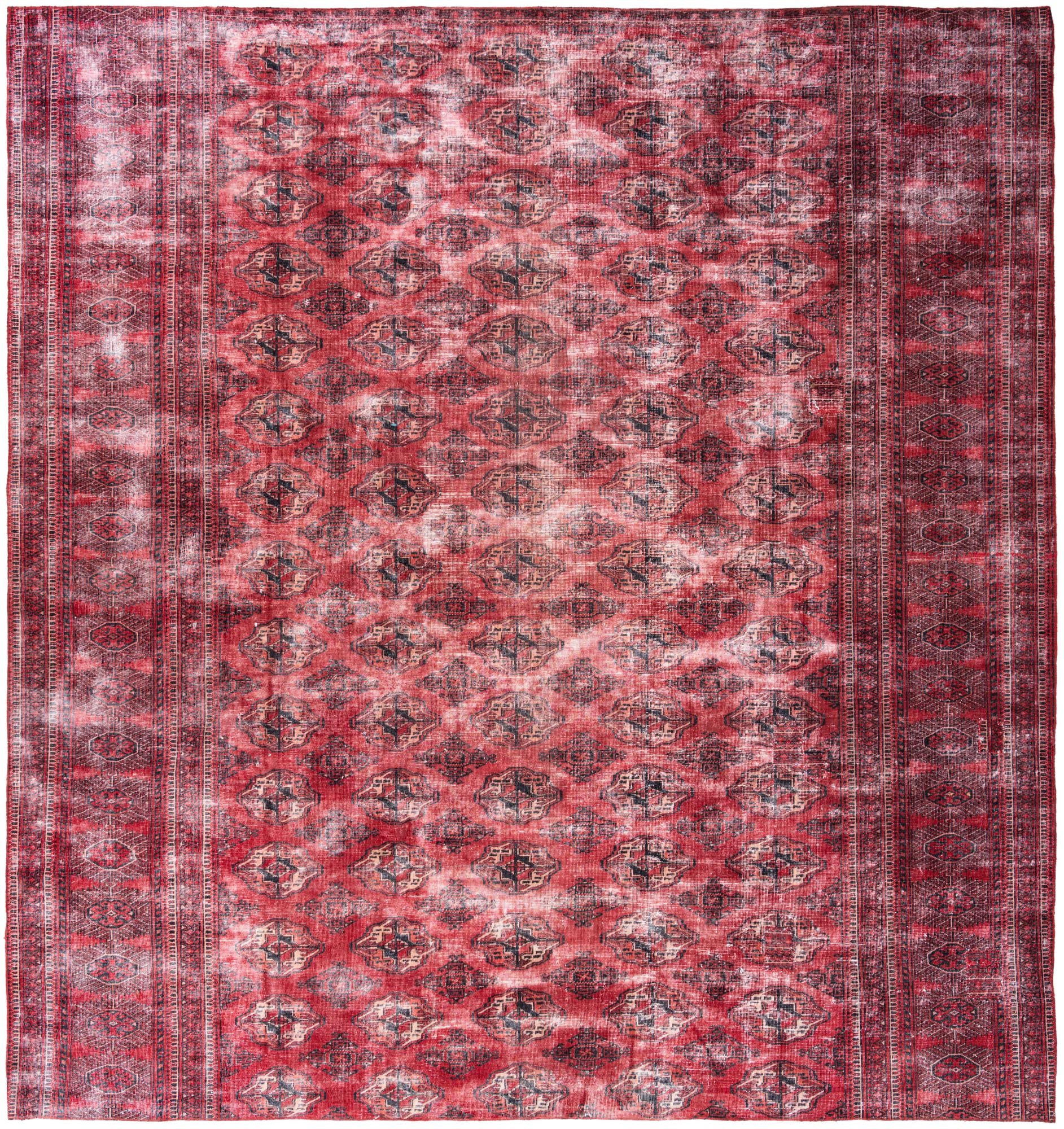 10' x 10' 6 Hand Knotted Ultra Vintage Persian Wool Square Rug