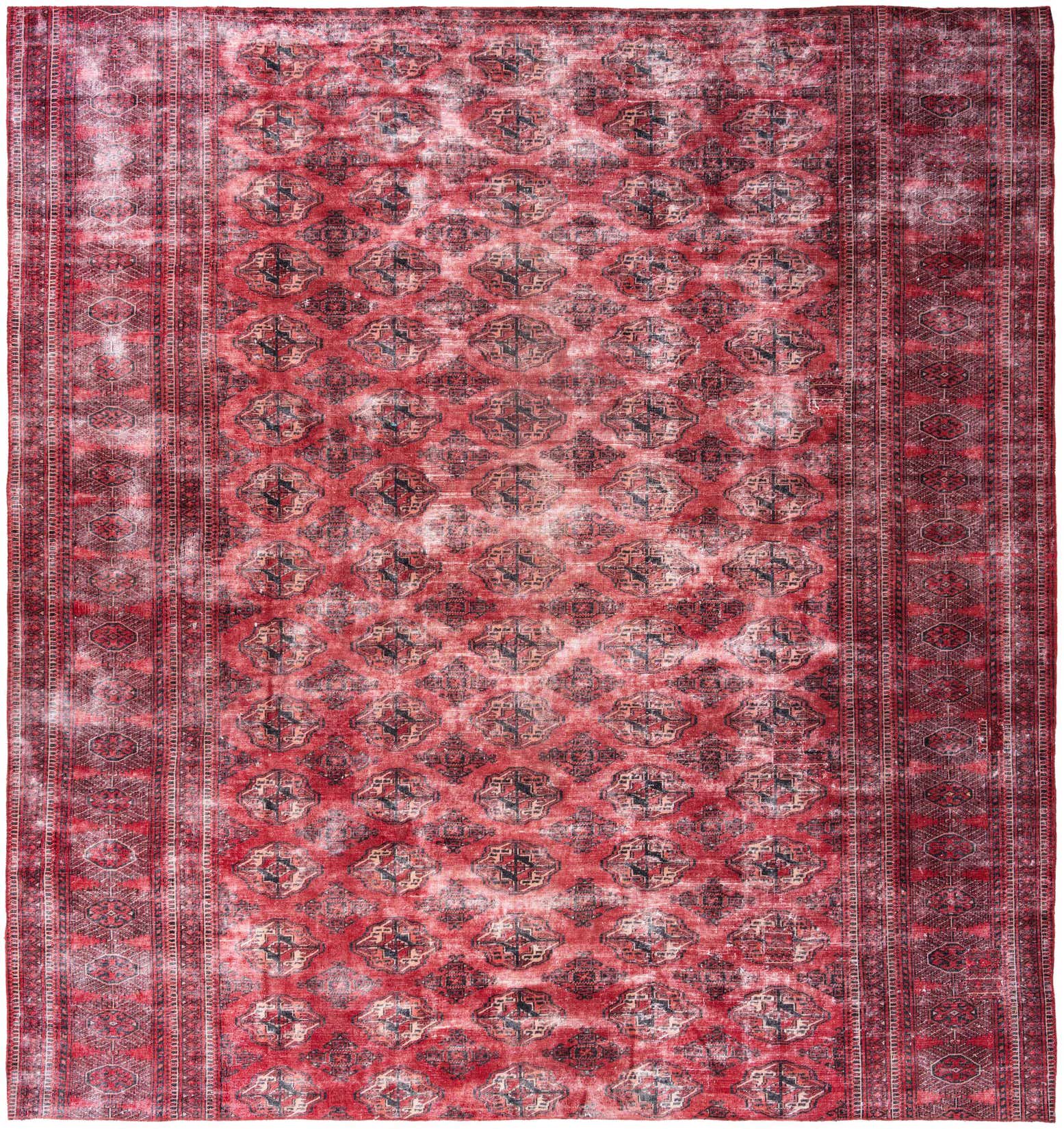 10' x 10' 6 Hand Knotted Ultra Vintage Persian Wool Square Rug