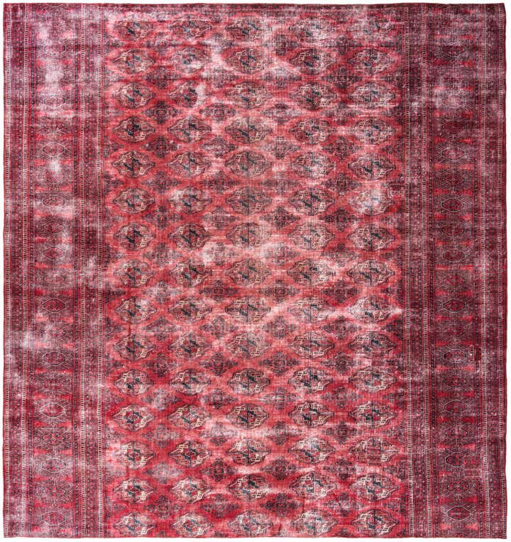 10' x 10' 6 Hand Knotted Ultra Vintage Persian Wool Square Rug