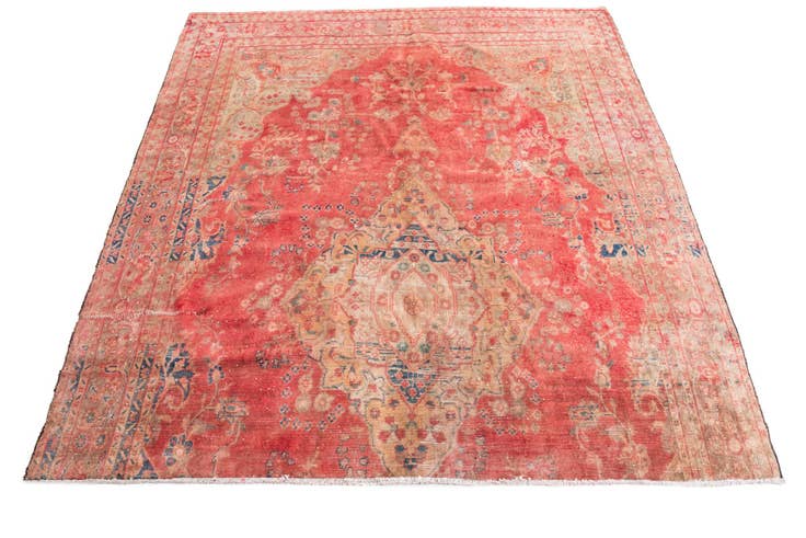Detail image of 7' 1 x 7' 7 Hand Knotted Ultra Vintage Persian Wool Square Rug