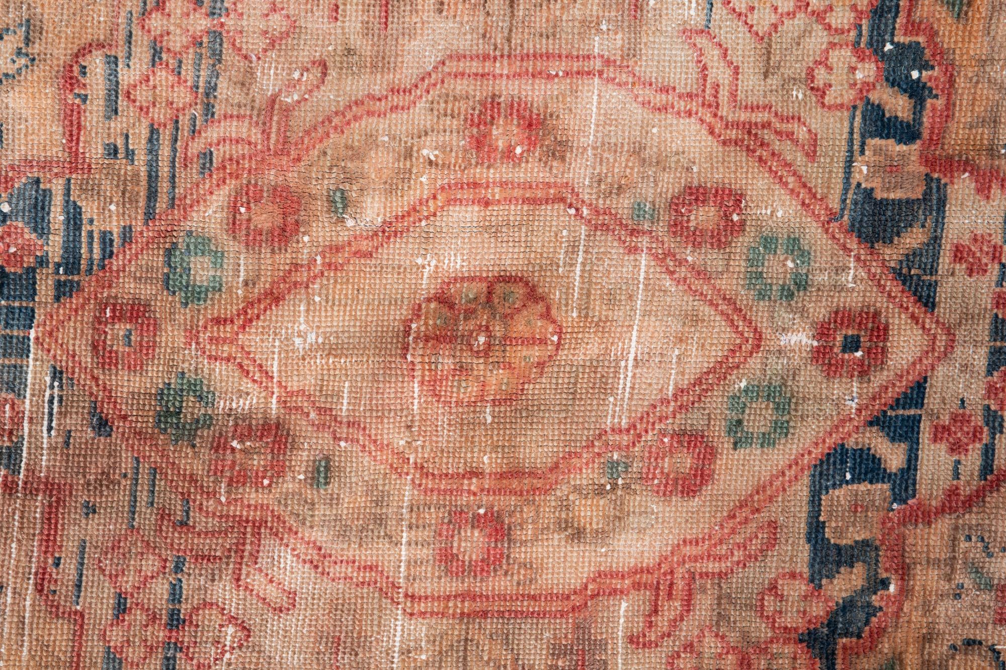 7' 1 x 7' 7 Hand Knotted Ultra Vintage Persian Wool Square Rug
