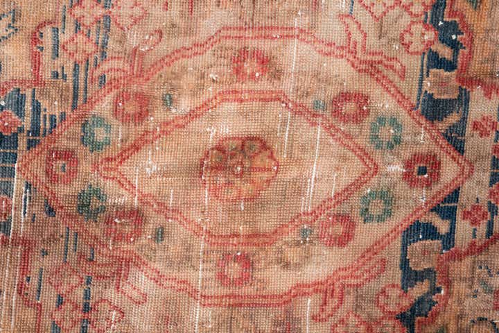 7' 1 x 7' 7 Hand Knotted Ultra Vintage Persian Wool Square Rug