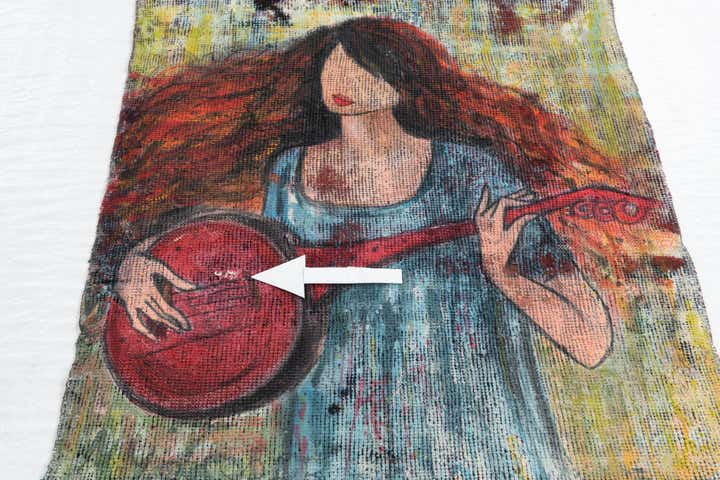 3' 4 x 3' 8 Hand Knotted Ultra Vintage Persian Wool Square Rug