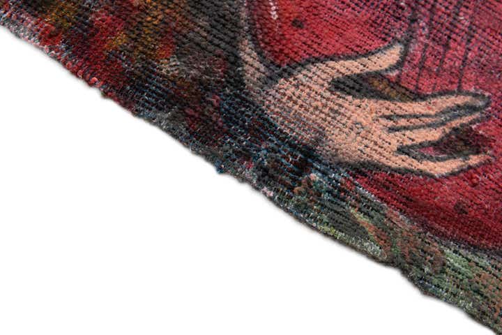 3' 4 x 3' 8 Hand Knotted Ultra Vintage Persian Wool Square Rug