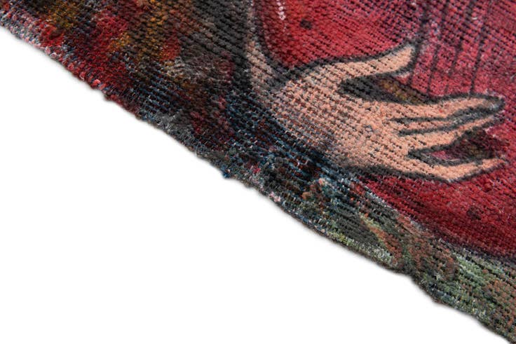 Detail image of 3' 4 x 3' 8 Hand Knotted Ultra Vintage Persian Wool Square Rug