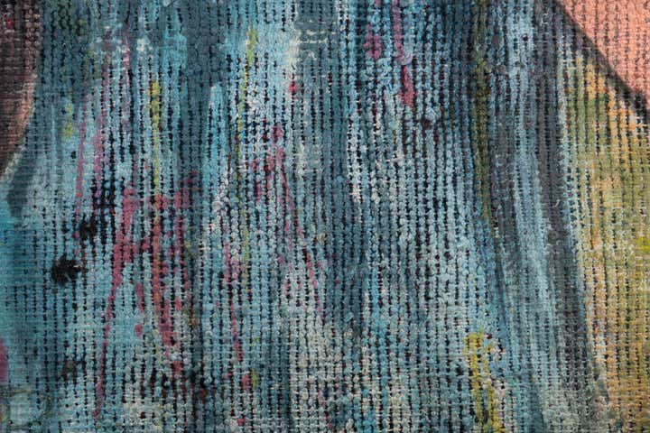 3' 4 x 3' 8 Hand Knotted Ultra Vintage Persian Wool Square Rug